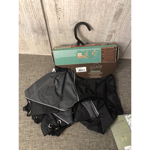 Touchdog Black Waterproof Full Body Rain Jacket Dog Pet Size Medium - Picture 2 of 6